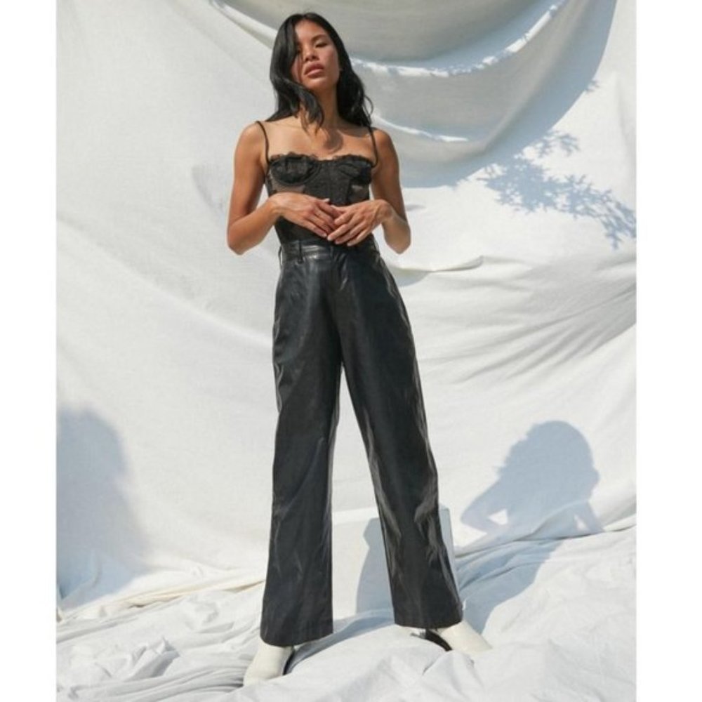 Urban Outfitters Faux Leather Pants Black Size 28